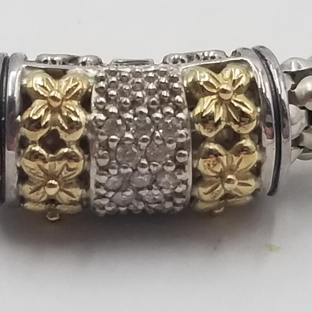 Gabrielle Bruni diamond 14k gold and sterling bracelet - Picture 2 of 7